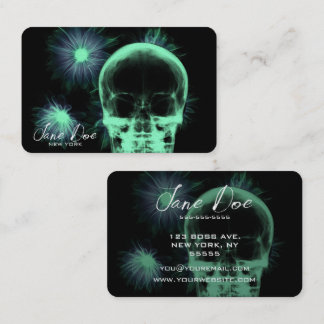 Create Your Own X-Ray Skull & Flowers Business Card