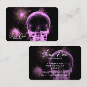 Create Your Own X-Ray Skull & Flowers Business Card