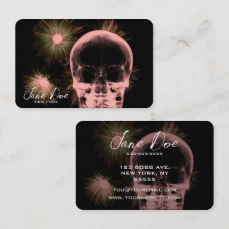 Create Your Own X-Ray Skull & Flowers Business Card