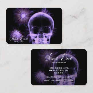 Create Your Own X-Ray Skull & Flowers Business Card