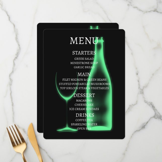 Create Your Own X-Ray Wine Glass & Bottle Menu (Front/Back In Situ)