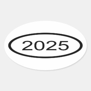 Create Your Own Year Euro Style Oval Sticker