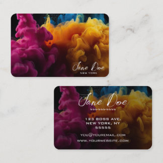 Create Your Own Yellow Colour Clouds Business Card