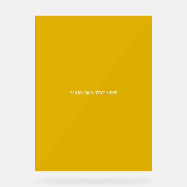 Create Your Own Yellow Custom Design Acrylic Sign (Front)