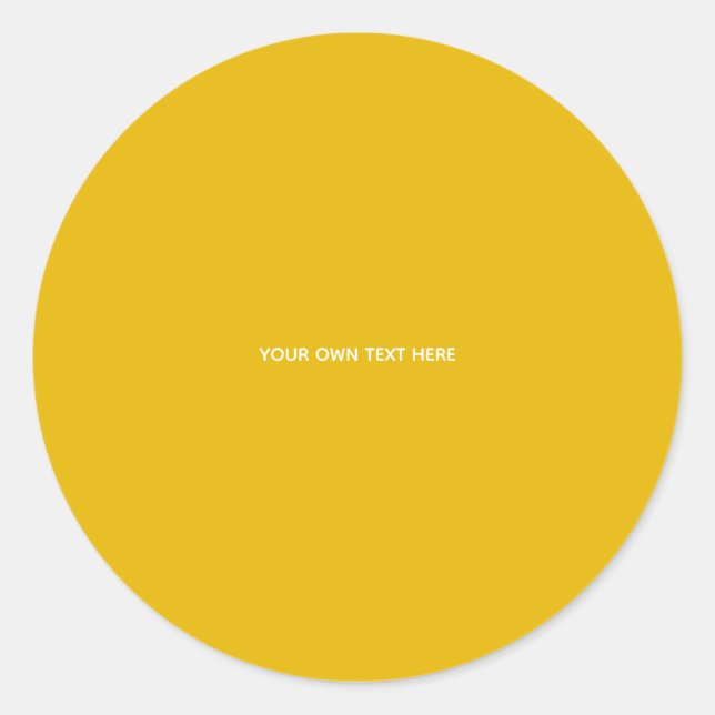 Create Your Own Yellow Custom Design Classic Round Sticker (Front)