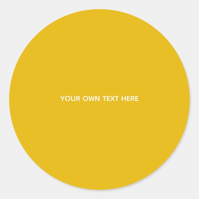 Create Your Own Yellow Custom Design Classic Round Sticker (Front)