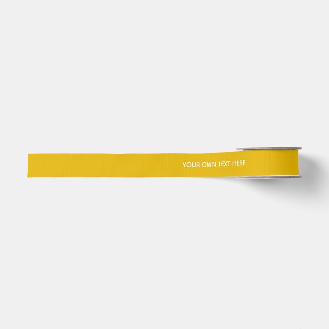 Create Your Own Yellow Custom Design Grosgrain Ribbon (Front)