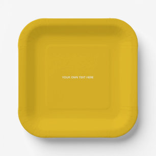 Create Your Own Yellow Custom Design Paper Plate