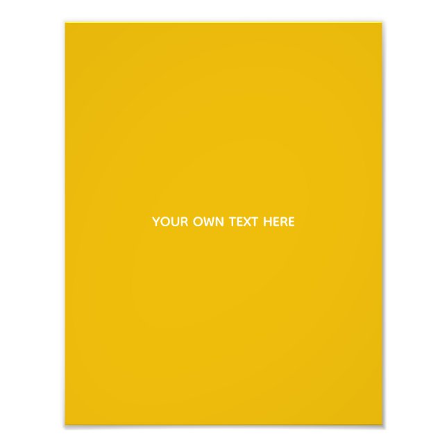 Create Your Own Yellow Custom Design Photo Print (Front)