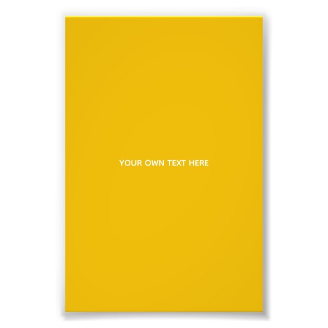 Create Your Own Yellow Custom Design Photo Print (Front)