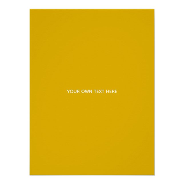 Create Your Own Yellow Custom Design Poster (Front)