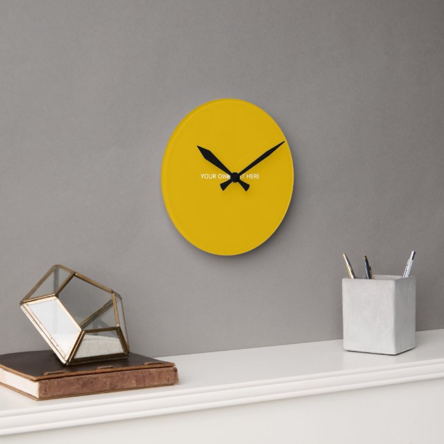 Create Your Own Yellow Custom Design Round Clock (Office)