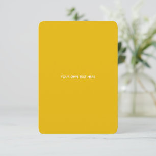 Create Your Own Yellow Custom Design RSVP Card