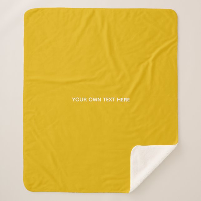 Create Your Own Yellow Custom Design Sherpa Blanket (Front)