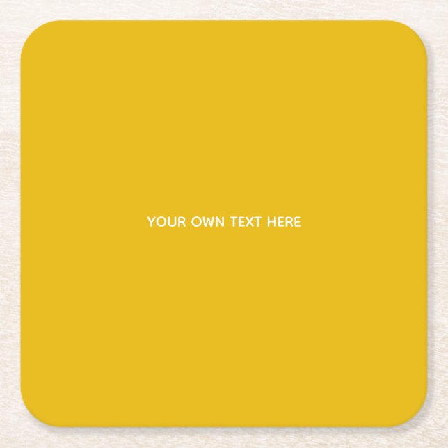 Create Your Own Yellow Custom Design Square Paper Coaster (Front)
