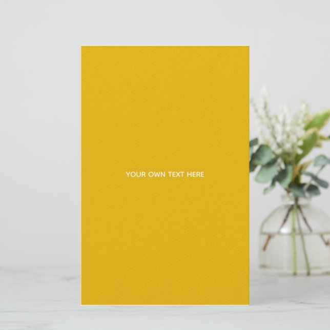 Create Your Own Yellow Custom Design Stationery (Standing Front)