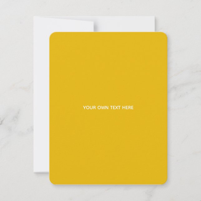 Create Your Own Yellow Custom Design Thank You Card (Front)