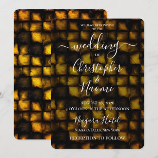 Create Your Own Yellow Grunge Mosaic Wedding Invitation