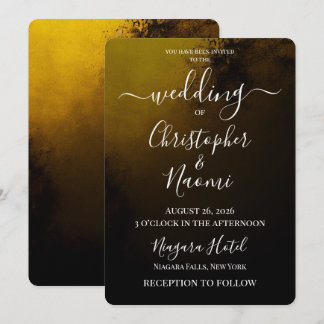 Create Your Own Yellow Shadow Texture Wedding Invitation