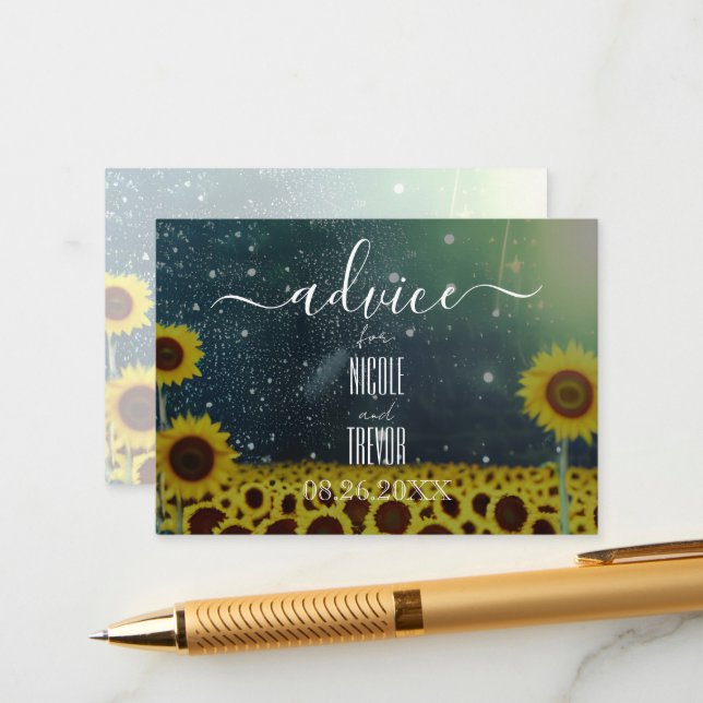 Create Your Own Yellow Sunflowers Field Advice Card (Front/Back In Situ)