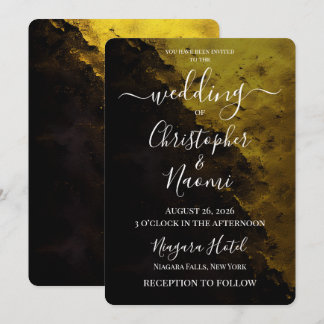 Create Your Own Yellow Texture Wedding Invitation