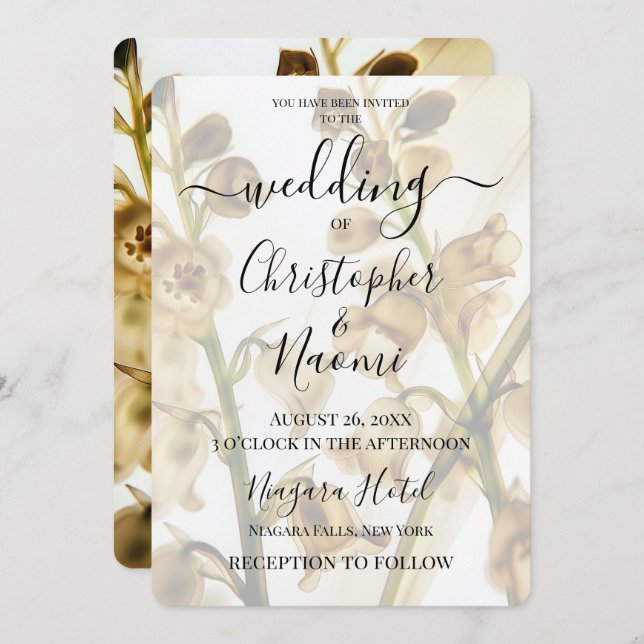 Create Your Own Yellow X-Ray Lily of the Valley Invitation (Front/Back)