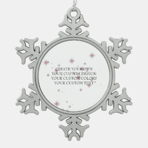 Create Your Own - Your Image Here - Snowflake Pewter Christmas Ornament
