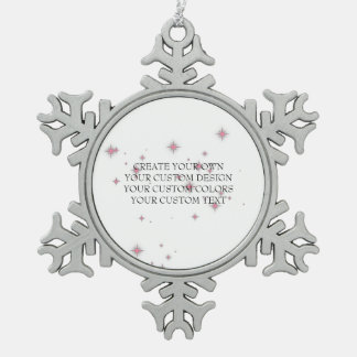 Create Your Own - Your Image Here - Snowflake Pewter Christmas Ornament