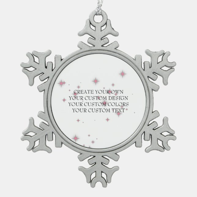 Create Your Own - Your Image Here - Snowflake Pewter Christmas Ornament (Front)