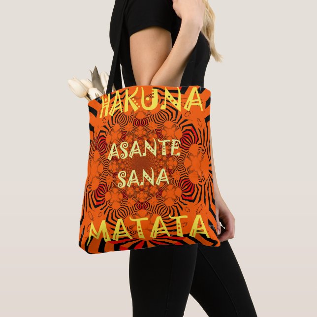 Create Your Own Zebra Print African style Tote Bag (Close Up)