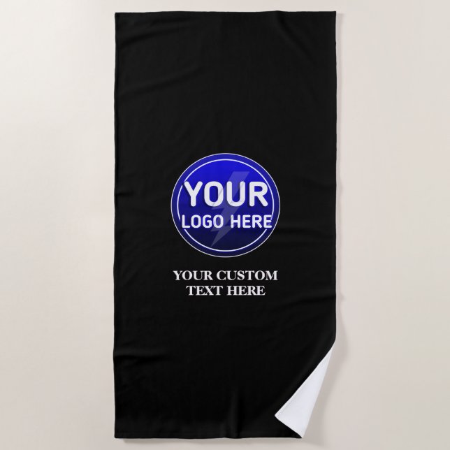 Create your owner's custom logo/editable template  beach towel (Front)