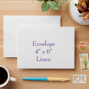 create your personalise 4" x 6" Linen Envelope