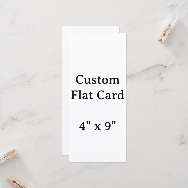 Create your Personalise 4" x 9" Flat Card  (Front/Back In Situ)