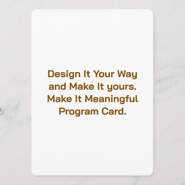 Create Your Personalise 5.5" x 7.5" Program Card (Front)