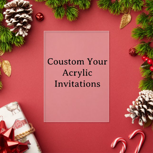 create your personalise 5" x 7" Frosted Acrylic Invitations (Insitu (Holiday))