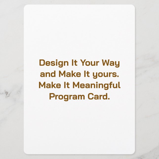 Create Your Personalise 6.5" x 8.75" Program Card (Front)