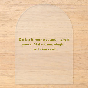 Create Your Personalise Arch 5" x 7" Frosted Acrylic Invitations