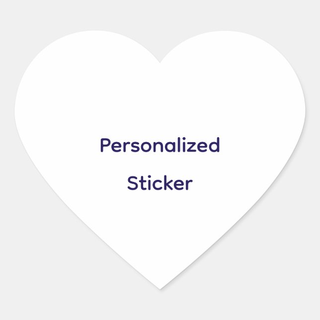 Create Your Personalise  Heart Sticker (Front)
