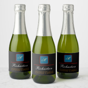 create your personalise simple christmas sparkling wine label