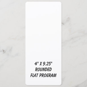 Create Your Personalised 4" x 9.25" Rounded Flat Programme