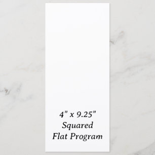 Create Your Personalised 4" x 9.25" Squared Flat Programme