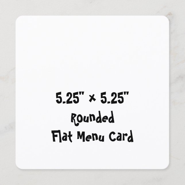 Create Your Personalised 5.25"x5.25" Rounded Flat Menu (Front)