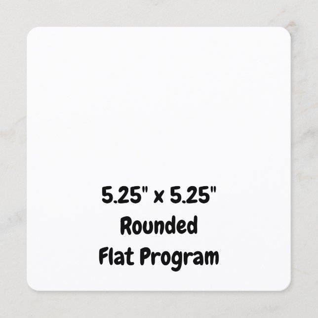 Create Your Personalised 5.25"x5.25" Rounded Flat Programme (Front)