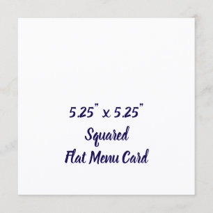 Create Your Personalised 5.25"x5.25" Squared Flat Menu