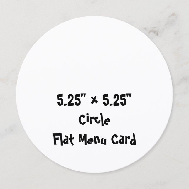 Create Your Personalised 5.25" x 5.25" Circle Flat Menu (Front)