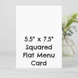Create Your Personalised 5.5" x 7.5" Squared Flat Menu