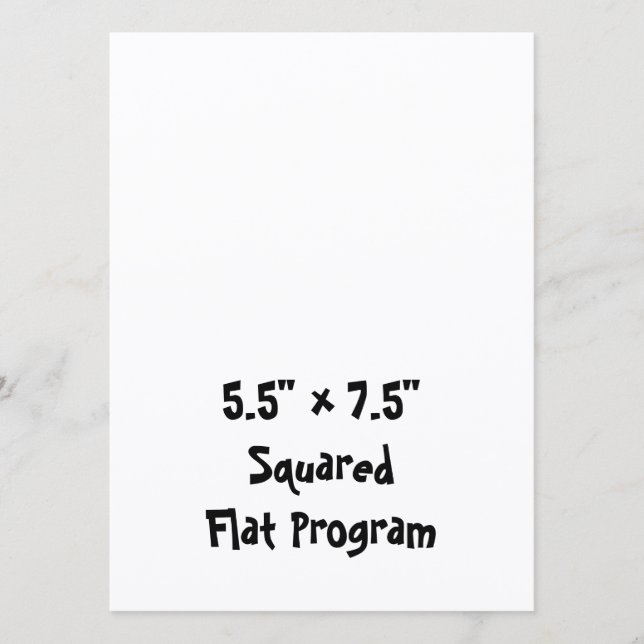 Create Your Personalised 5.5" x 7.5" Squared Flat Programme (Front)