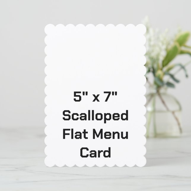 Create Your Personalised 5" x 7" Scalloped Flat Menu (Standing Front)