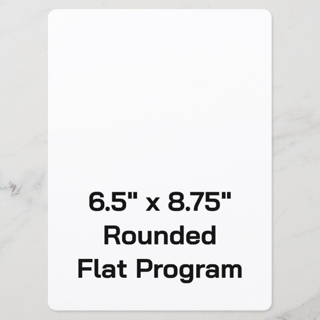 Create Your Personalised 6.5" x 8.75" Rounded Flat Programme (Front)