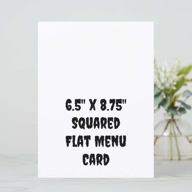 Create Your Personalised 6.5" x 8.75" Squared Flat Menu (Standing Front)